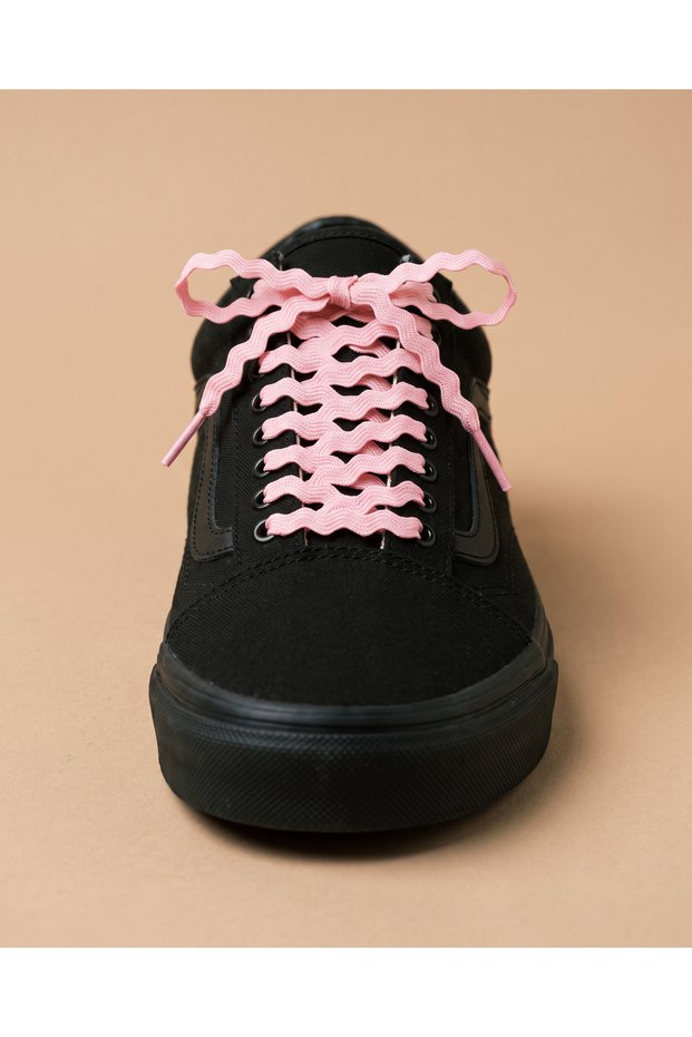 Pink Zigzag Wavy Knit Laces, 120 Cm, for Sneakers and Linen Shoes.