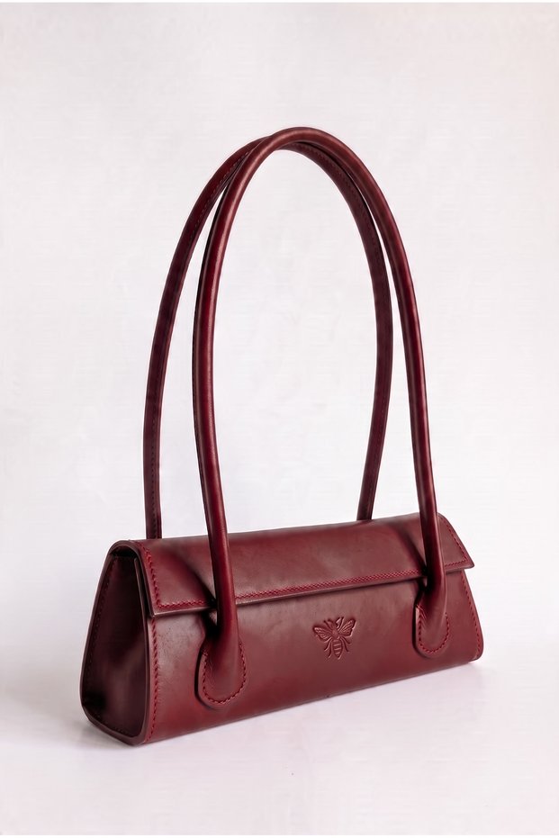 Liakos Model Women's Shoulder Bag – Burgundy, Stylish Design.