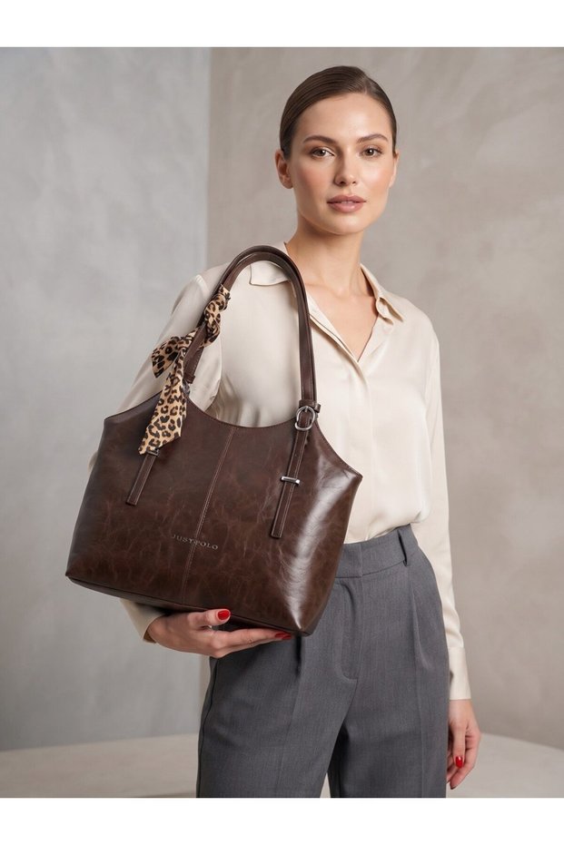 Original Women's Stylish Leather-Look Adjustable Strap Handbag and Shoulder Bag. Size: 43X29 Cm. Rc8020.