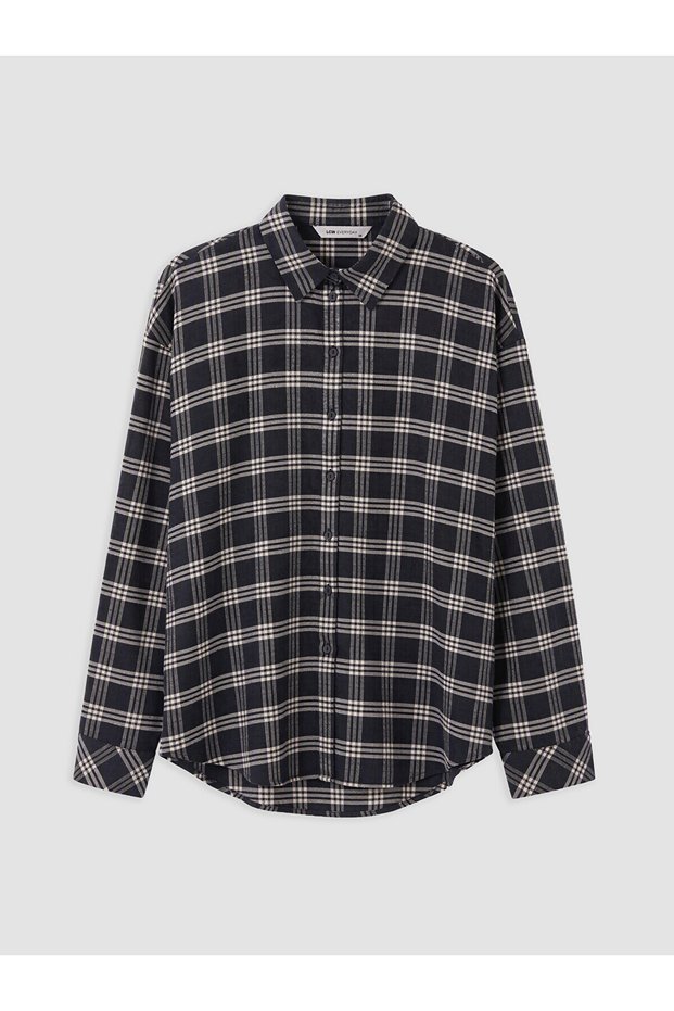 Peak New Season Navy Plaid Women's Lumberjack Shirt