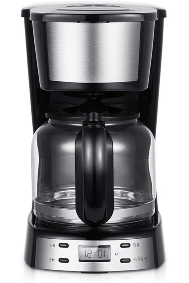 Programmable Coffee Maker, Black/Stainless Steel,Coffee Machine Home Automatic Small Mini Coffee Pot