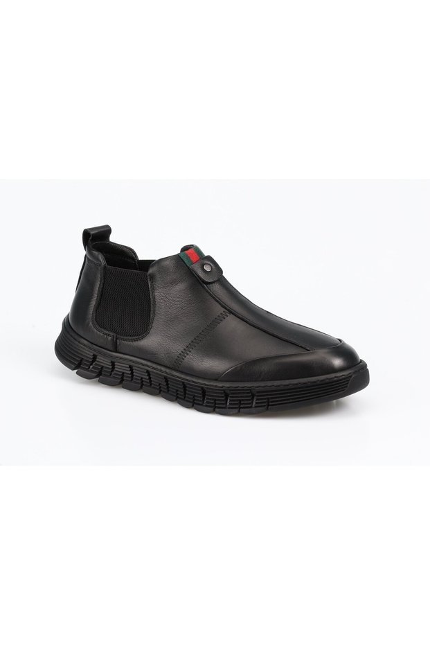 Black Leather Men's Boots