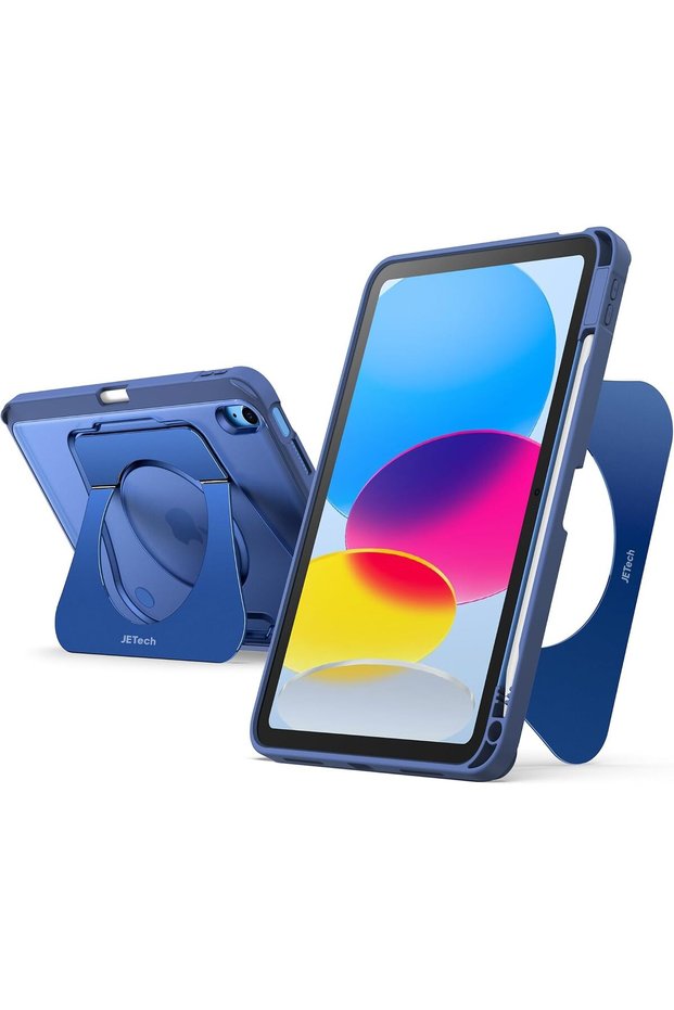 حافظة بقاعدة تثبيت لجهاز iPad (A16) الجيل 11/10، لون كحلي