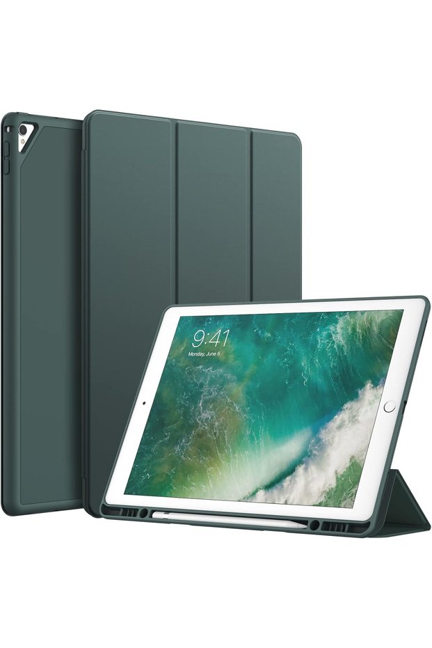 حافظة لجهاز iPad Pro مقاس 12.9 بوصة، الجيل الثاني/الجيل الأول (2017/2015)، لون أخضر ضبابي.