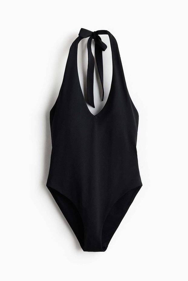 Padded-cup halterneck swimsuit
