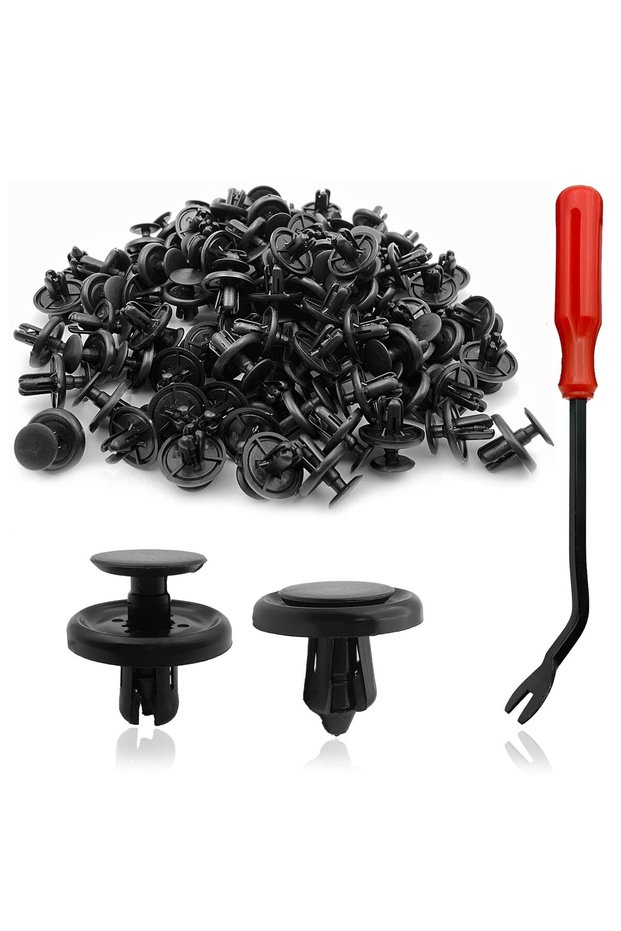 100Pcs Nylon Engine Under Cover Push-Type Retainer Clips Engine Splash Shield Fender Liner Trunk Lid