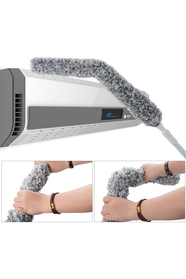 Microfiber Duster with Extension Pole(Stainless Steel), 71 inches, with Bendable Head, Extendable Du