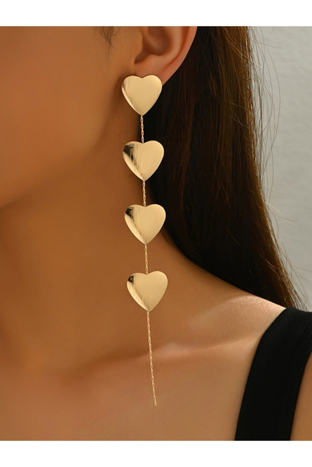 Gold Solid Dangle Earrings