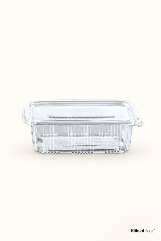 1000 Gr Leakproof Storage Container Flat Lid 100 Pieces Transparent
