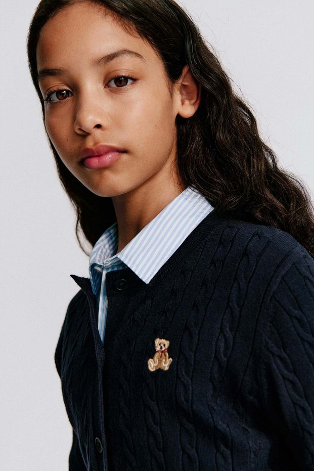 Cable-knit cardigan