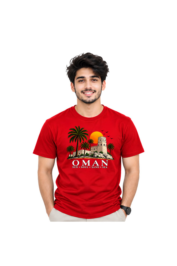 Oman Men's Cotton T-Shirt | Short Sleeve Tee | Casual Wear & Events