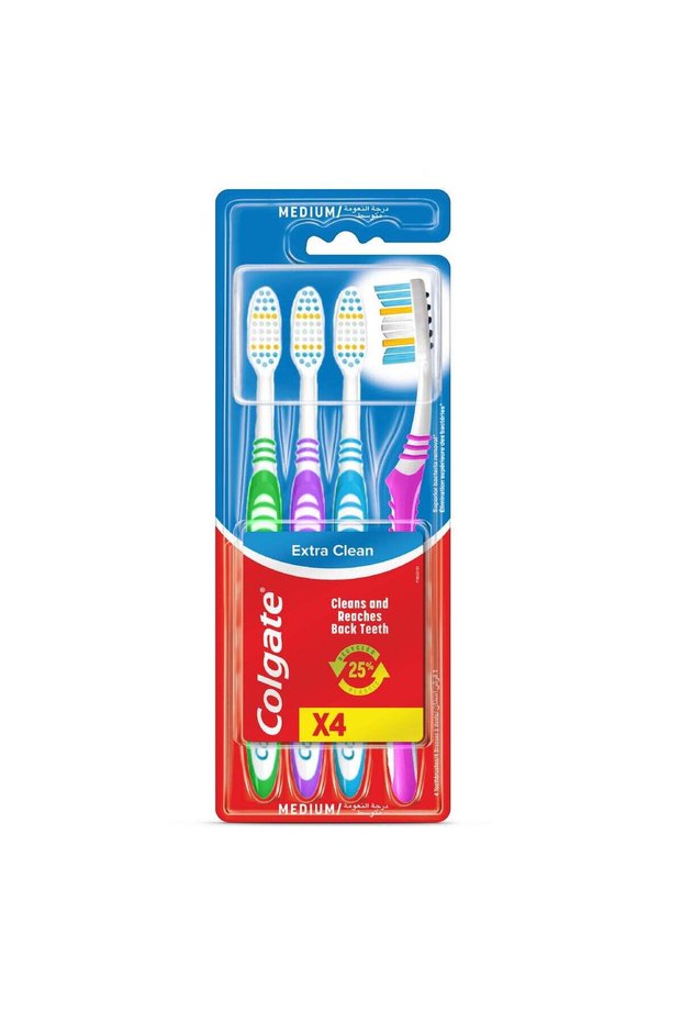 Extra Clean Medium Toothbrush, 3 + 1 Free Multicolour