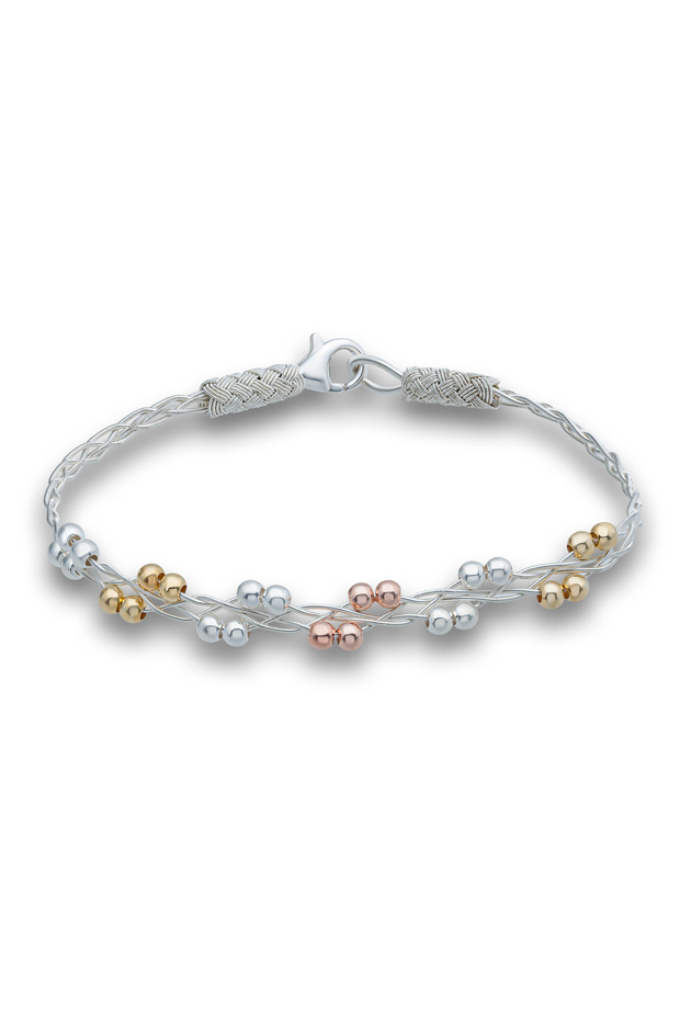 Silver Double-Braided Women's Bracelet