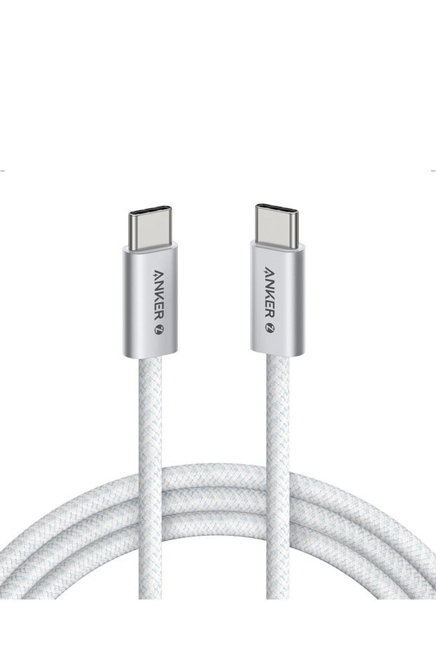 كابل Zolo من نوع USB-C إلى USB-C، كابل شحن سريع بقدرة 240 واط (1.8 متر، أبيض).