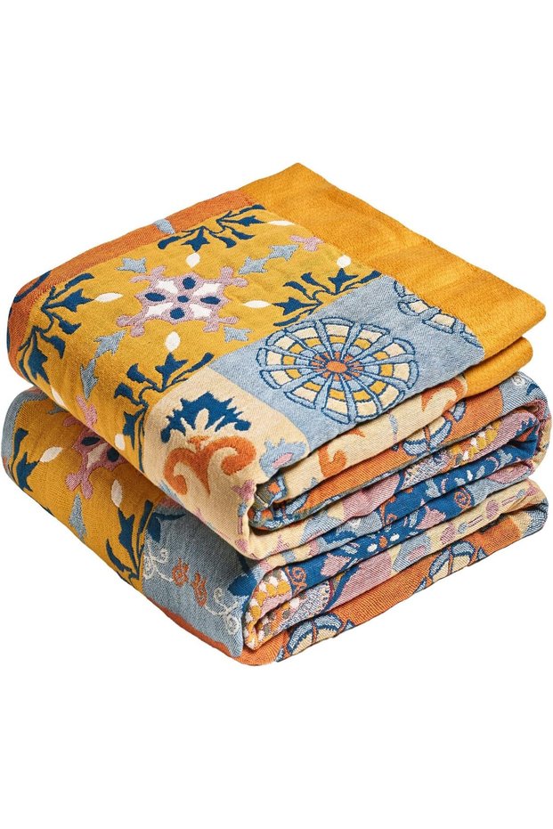 Boho Throw Blanket 60"x80" Fall Cotton Roman Blanket for Couch