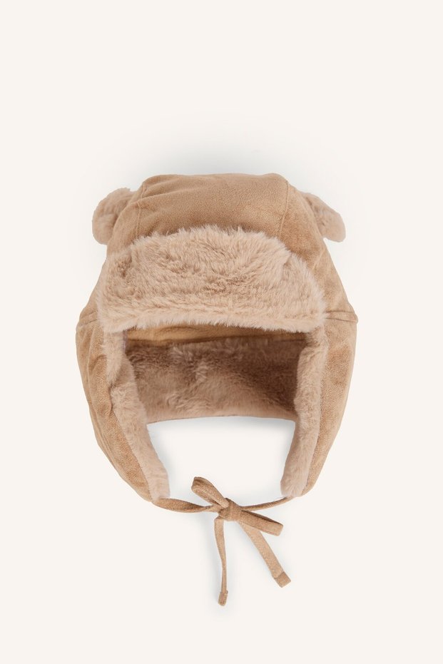 Men's Baby Faux Fur Pilot Hat with Ear Flaps H7332A526WN