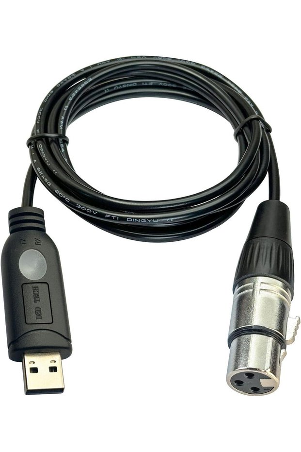 كابل SH-AU20A من نوع USB إلى XLR، مُصمم للميكروفونات الديناميكية مثل ميكروفونات شور (بطول 5.9 قدم).