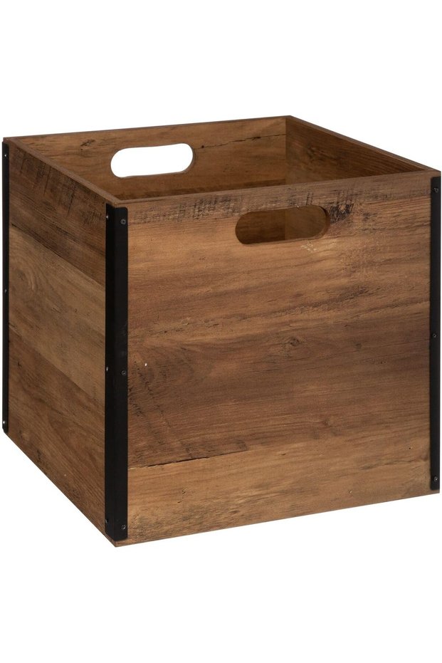 Industrial Style Wooden Cube Box