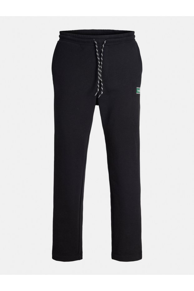Black Solid Fleece Joggers