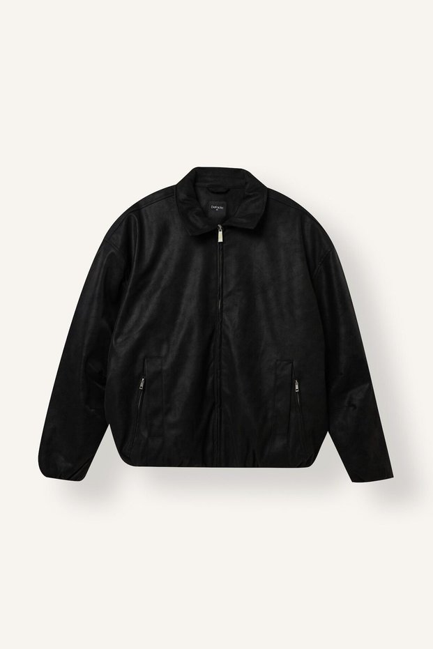 Oversized Shirt Collar Zippered Mid-Length Coat I0909Ax26Wn