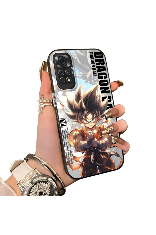 Redmi Note 11 Compatible Silicone Hard-Edge Back Case with Dragon Ball Design—Cute Couple Phone Case