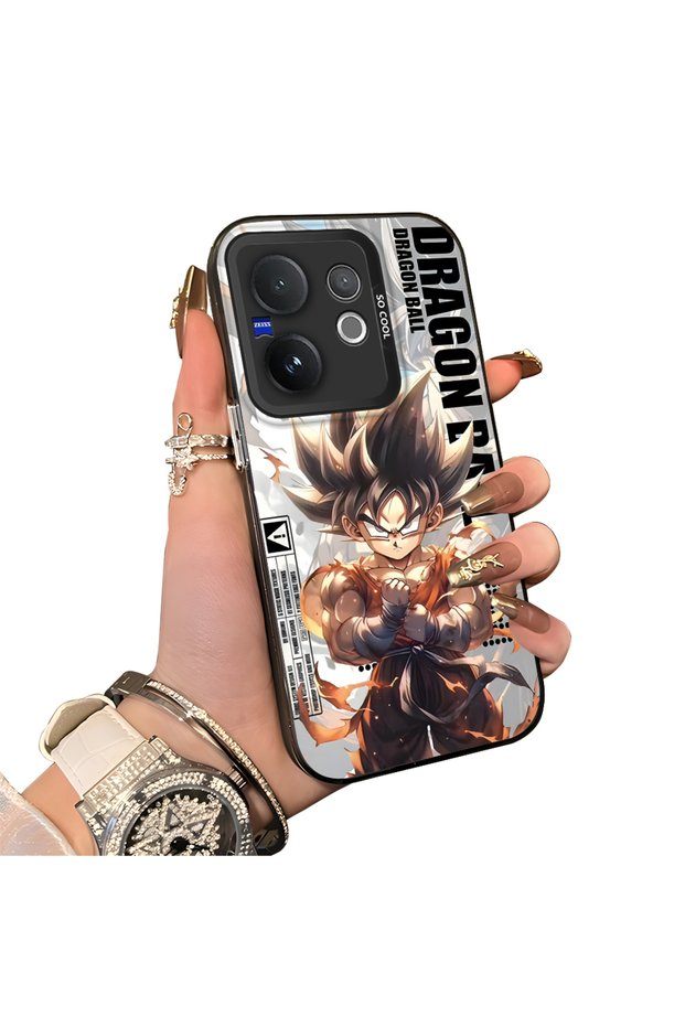Vivo V60 5G-Compatible Silicone Hard-Edge Back Case with Dragon Ball Design—Romantic Couple Phone Case
