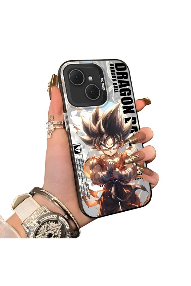 Tecno Spark 40C Compatible Silicone Hard-Edge Back Case with Dragon Ball Design—Cute Couple Phone Case