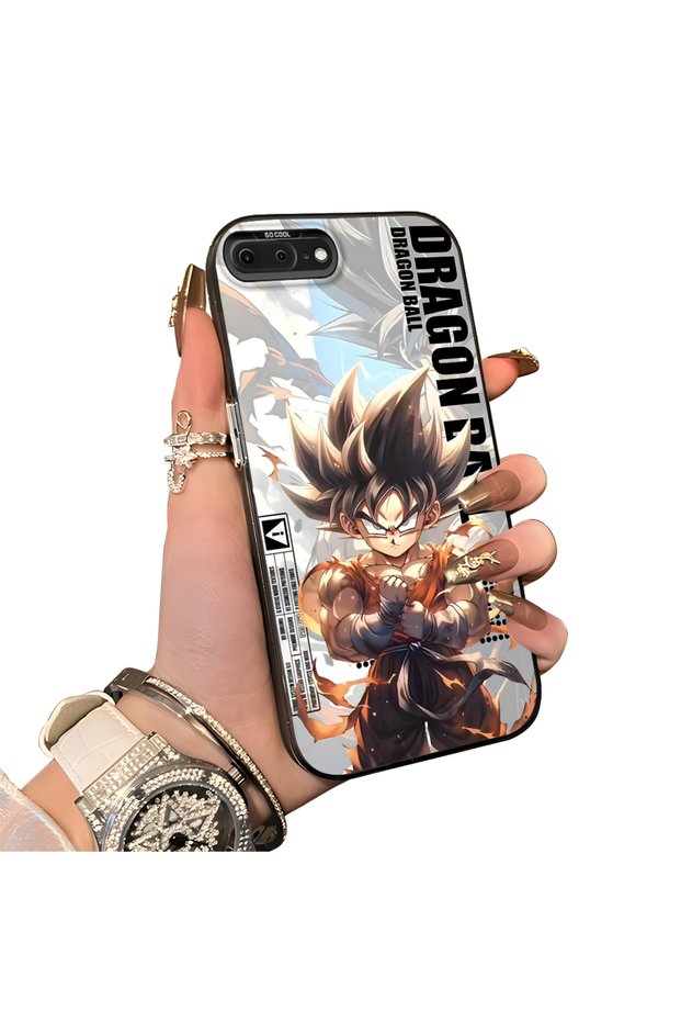 iPhone 8 Plus Compatible Silicone Hard-Edge Back Case with Dragon Ball Design—Couple's Phone Case