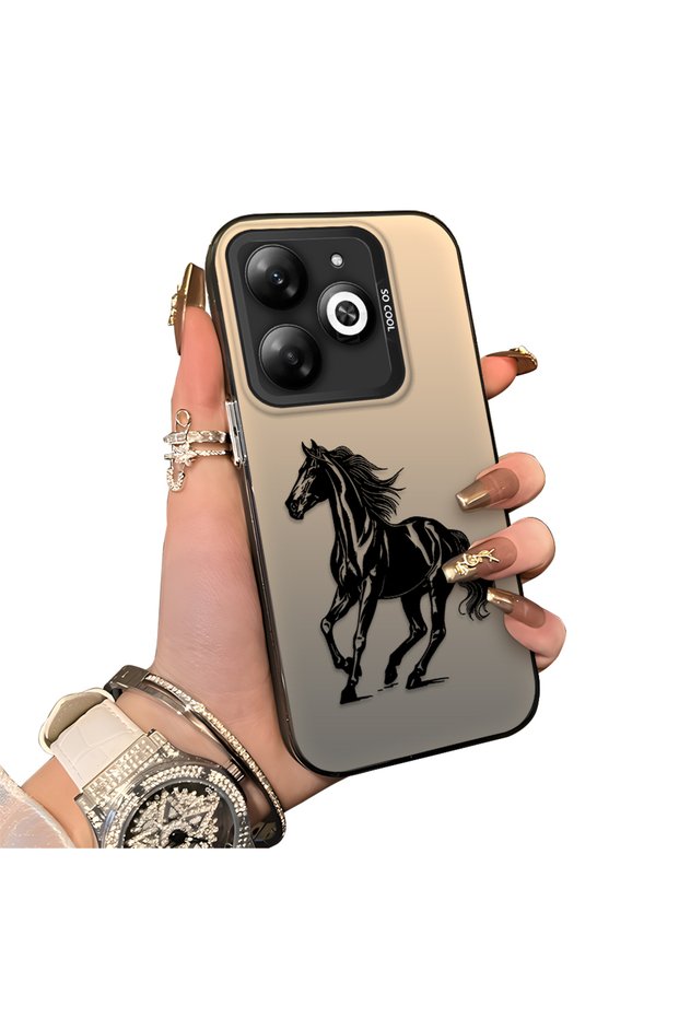 Tecno Spark 20C Compatible Silicone Edge-to-Edge Hard Back Case with Patterned "Loving Couple" Phone Case