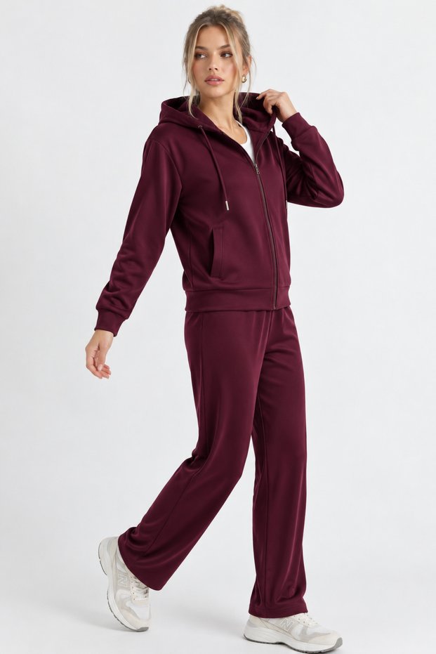 Modal Fabric 0Ysho Wide-Leg Top and Bottom Set