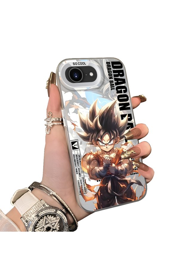 iPhone 17e-Compatible Silicone Hard-Edge Back Case with Dragon Ball Design—Couple's Phone Case