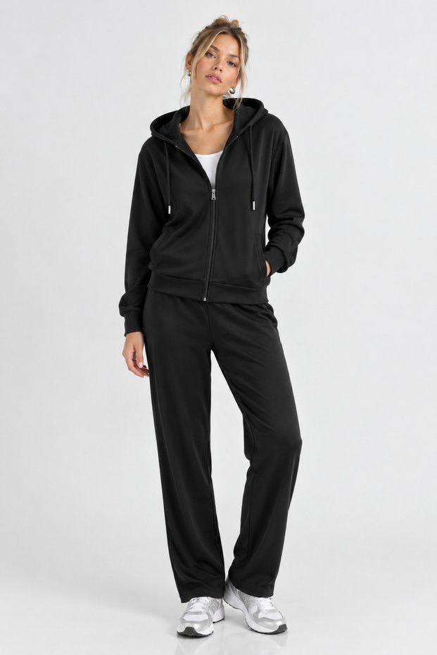 Modal Fabric 0Ysho Wide-Leg Top and Bottom Set