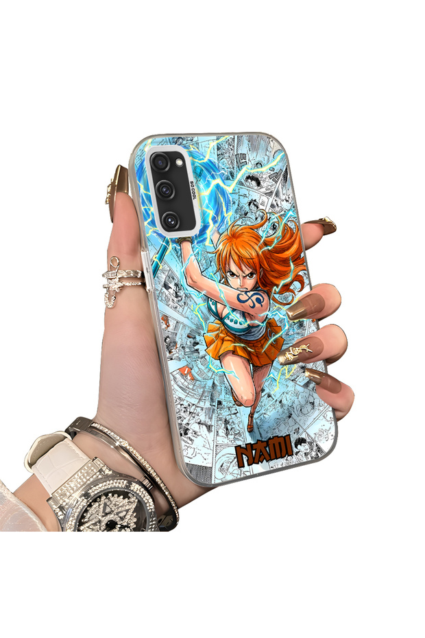 Samsung Galaxy S20 FE Compatible Silicone Hard-Edge Back Case with "Nami" Pattern—Lovers' Phone Case