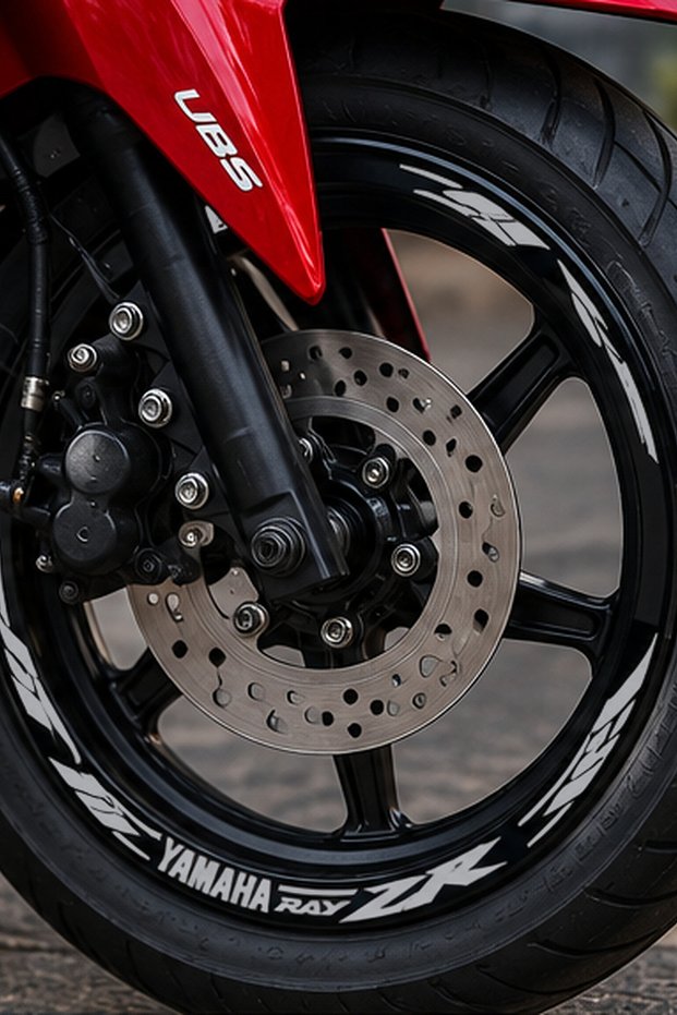 8-piece front and rear wheel rim stripe sticker set for yamaha ray-zr (front and rear)