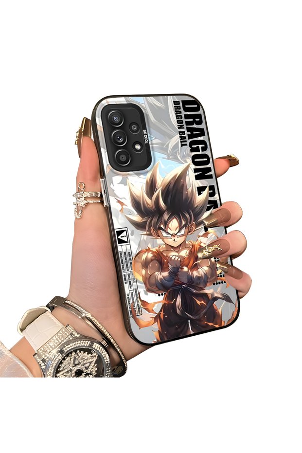 Samsung Galaxy A52s Compatible Silicone Hard-Edge Back Case with Dragon Ball Design—Cute Couple Phone Case