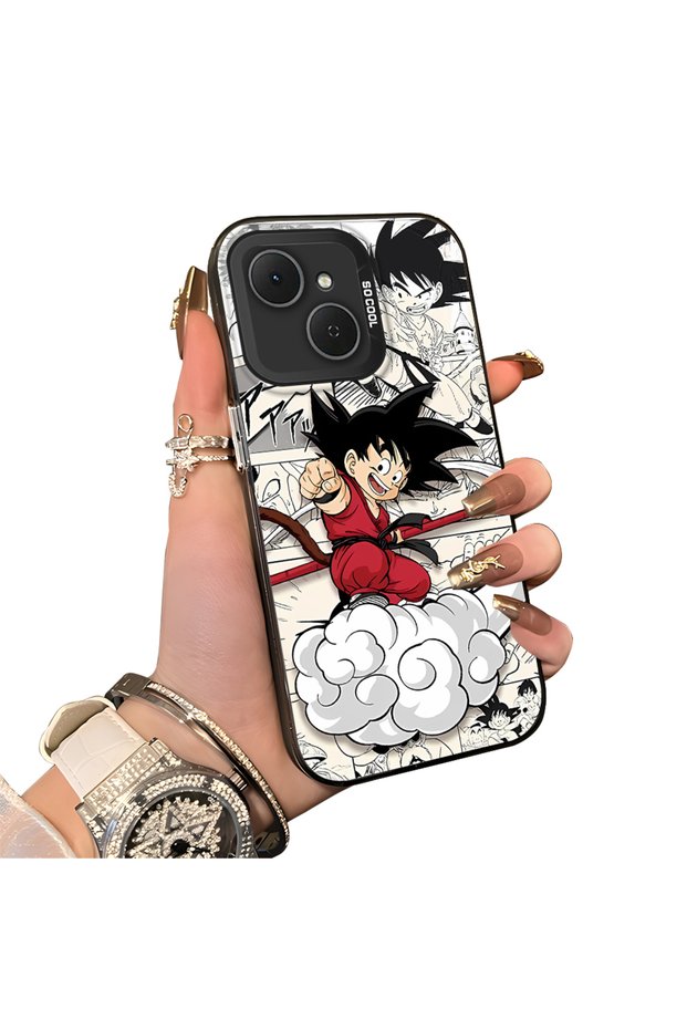 Tecno Spark 40C Compatible Silicone Hard-Edge Back Case with Goku Design—Couple's Phone Case