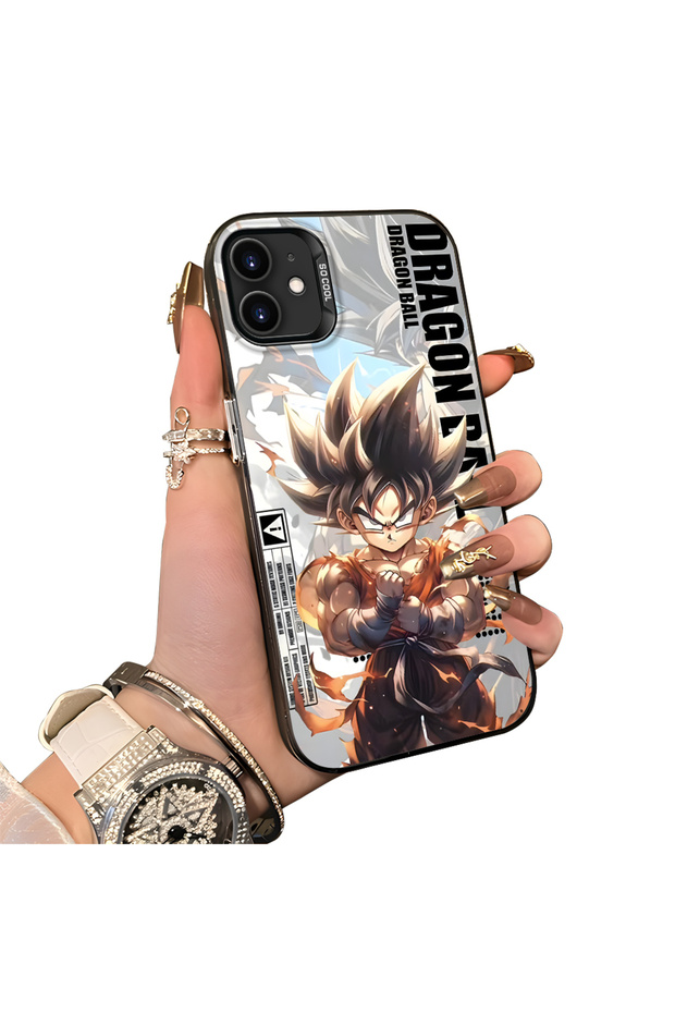 iPhone 11-Compatible Silicone Hard-Edge Back Case with Dragon Ball Design—Couple's Phone Case