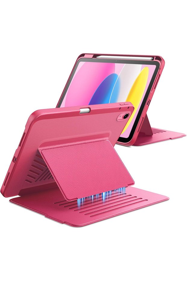حافظة متعددة الزوايا لجهاز iPad (A16) الجيل 11/10، باللون الوردي