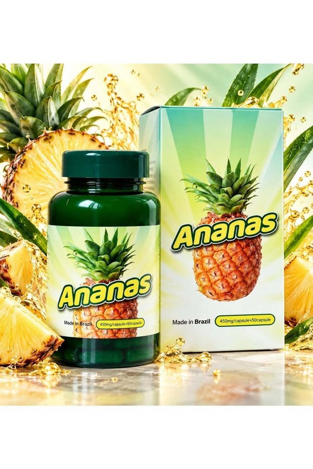 Pineapple Extract Capsules 450mg 50 Count Dietary Supplement for Digestive Support &