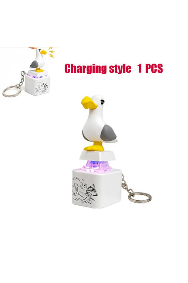 7cm 1PCS /Seagull Mine Keychain, USB Clicky Keyboard Fidget Button, LED Sound Keychain