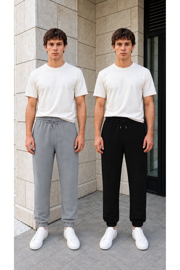 Men's Sweatpants Jogger with Elastic Waist and Cuffs and Pockets