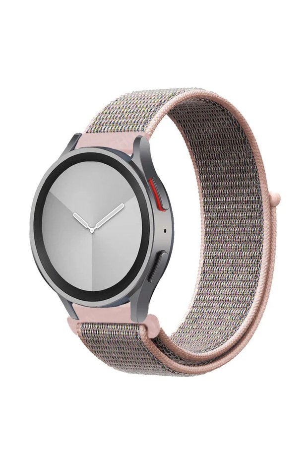 22mm watch band 5 Pink sand Nylon loop Band For Samsung Galaxy Watch 7 FE 6/5/pro/4/Classic/active 2