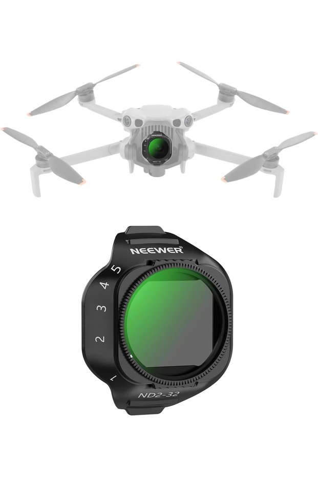 فلتر ND متغير متوافق مع طائرة DJI Mini 5 Pro بدون طيار، قابل للتركيب والتعديل، كثافة محايدة (ND2-32).