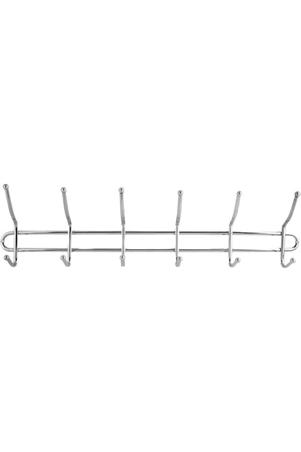 Rf4705 Metal Hanger With 6 Hooks, Silver