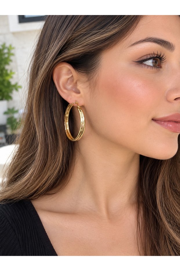 Women's Thick Hoop Earrings