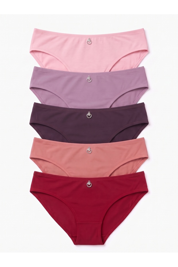 Women's Shaping / Sculpting Briefs: Cotton with Stone Embellishments, Multicolored, Shaping, Comfortable Panties, 5-Pack