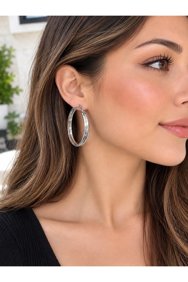 Women's Thick Hoop Earrings