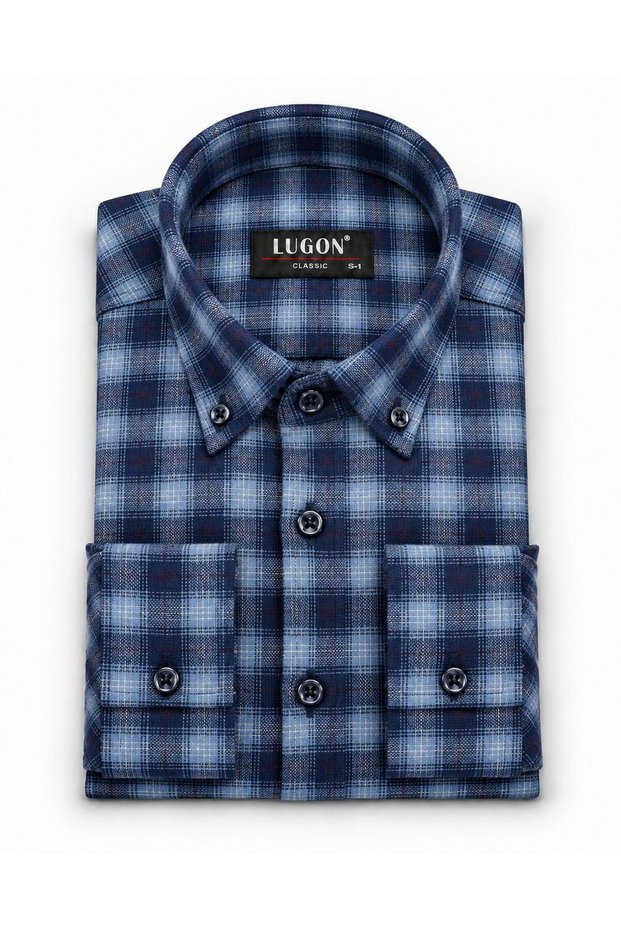 Lugon Double-Pocket Winter Cashmere Men's Shirt