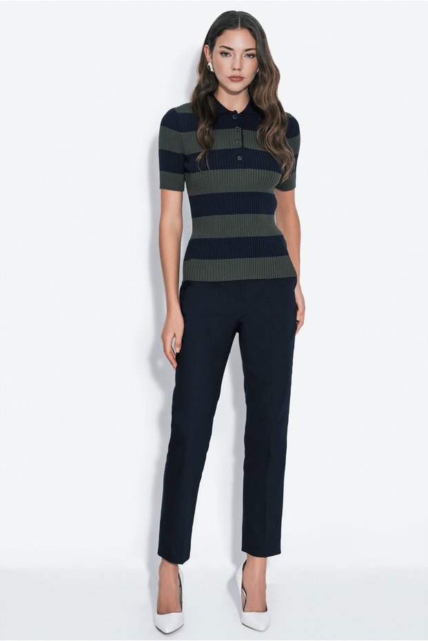 Polo Collar Knitwear Blouse