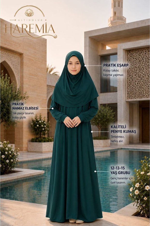 Ready-to-Wear Jersey Prayer Dress | Cotton One-Piece Prayer Dress with a Convenient Scarf